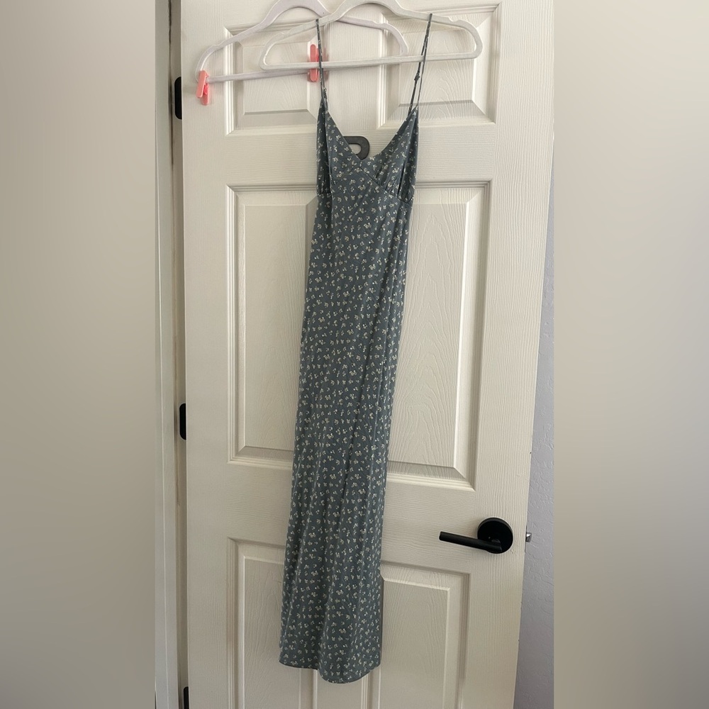Madewell Blue Maxi Dress V-neck Sleeveless